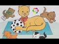 لعبة تلوين القطط للاطفال والعاب الاقلام الخشبية للبنات والاولاد coloring games & pencils colors