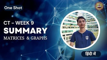 Computational Thinking Week 9 (Matrices & Graphs) | IIT Madras Online Bs Degree #iitmadras