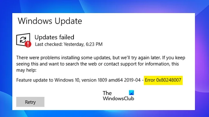 ✅Fixed Microsoft Windows Update Error Code 0x80248007 in Windows 10/11