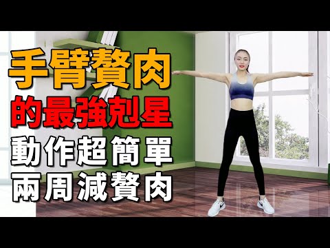 手臂贅肉剋星丨兩周快速瘦手臂，重塑手臂線條！這套減肥操在家就能輕鬆練習，讓你快速減掉胳膊上難看的贅肉！