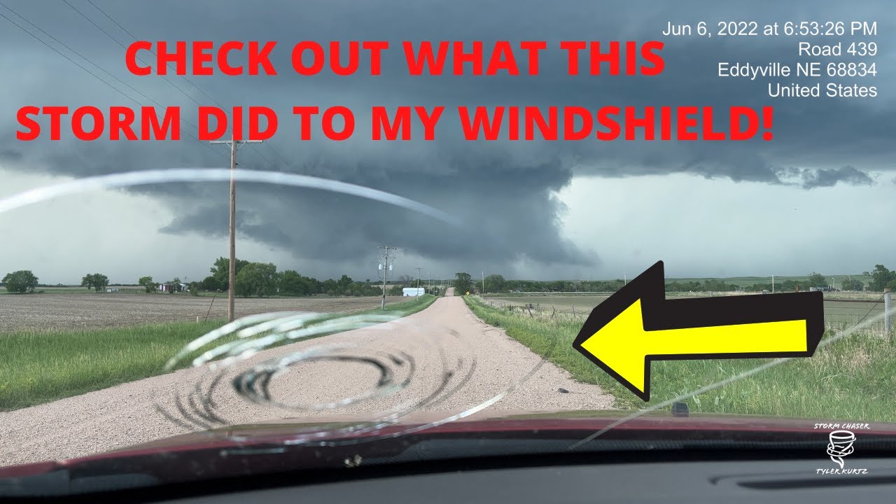 LARGE Hail DESTROYS Storm Chasers Windshield! - YouTube