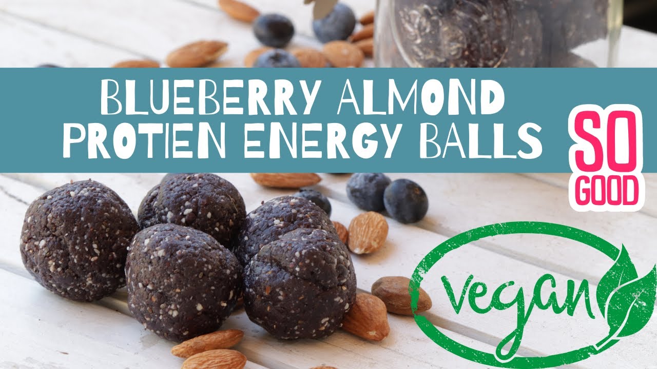 Almond Blueberry Energy balls Perfect protein snack! Vegan! YouTube