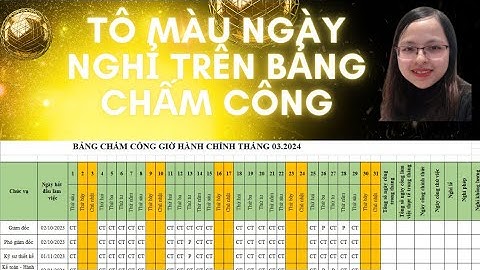 Hướng dẫn tô màu ngày nghỉ trên bảng chấm công/Bảng chấm công
