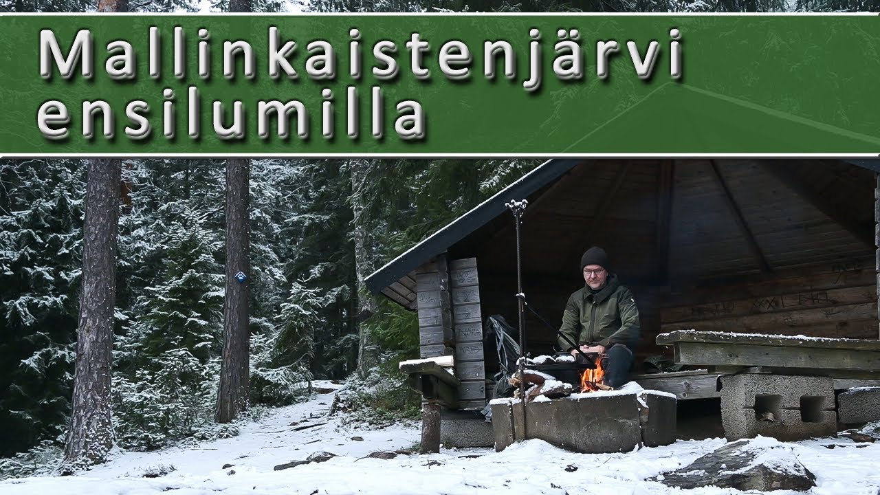 Mallinkaistenjärven retkeilyalue ensilumilla | Tulistelua yhdellä alueen neljästä laavupaikasta.