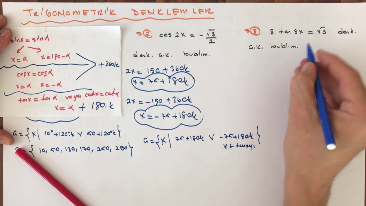 TRİGONOMETRİ -19 ( Trigonometrik denklem soru çözümü)