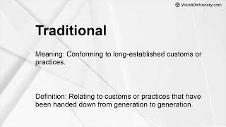 Traditional Meaning