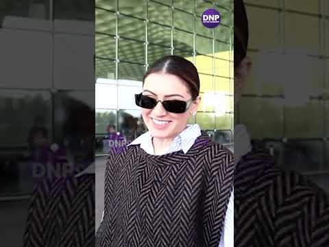 Hansika Motwani flaunts her creative T-shirt look at the airport || DNP ENTERTAINMENT