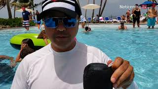 BOOM Swimmer Jr. IPX7 Waterproof Bluetooth Speaker – Rechargeable Battery & Mic (Blue) Pusimos a prueba la bocina Wonderboom