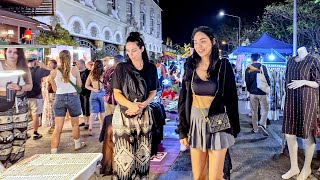 Long Walk at Sunday Night Market, Chiang Mai, Thailand in 4K, DJI Pocket 3 Night Mode