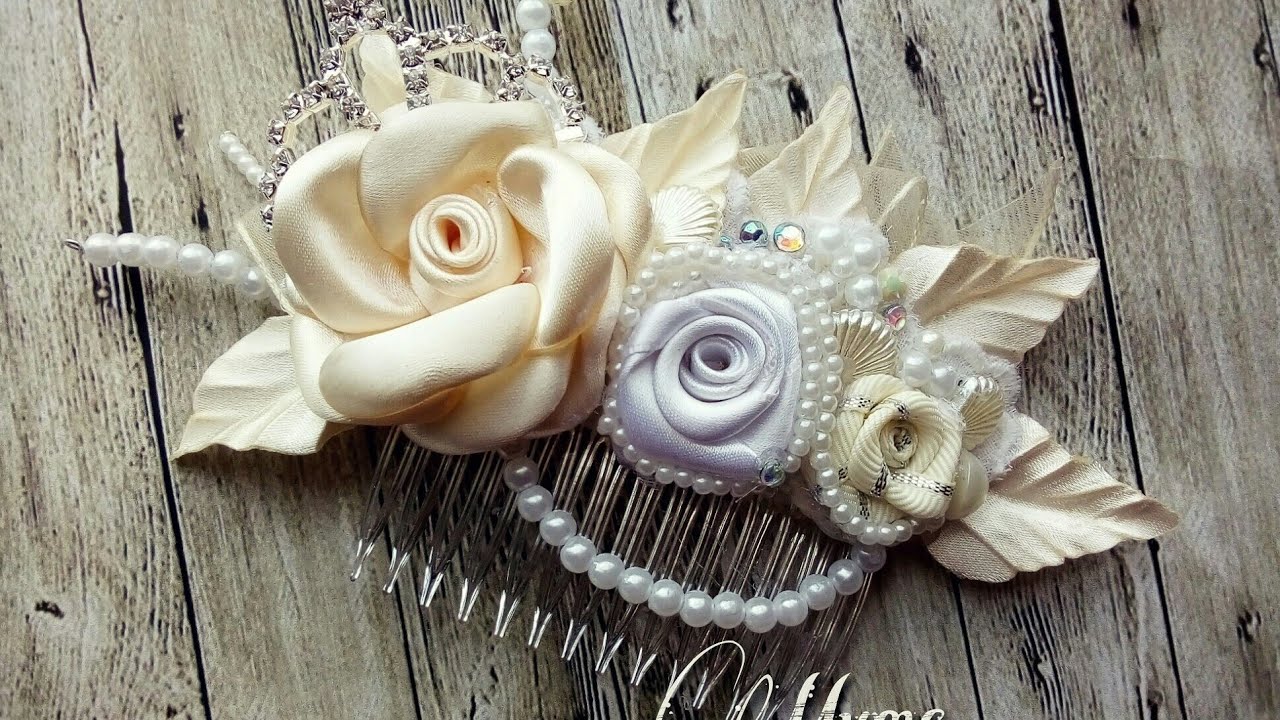 EVER FAITH Peineta Para Pelo Con Flores De Cristal | Color Plateado Y Perla | Ideal Para Regalo