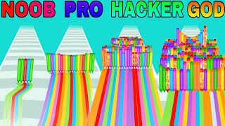 NOOB vs PRO vs HACKER vs GOD in Pencil Rush 3D (2022) | All levels \& High Score