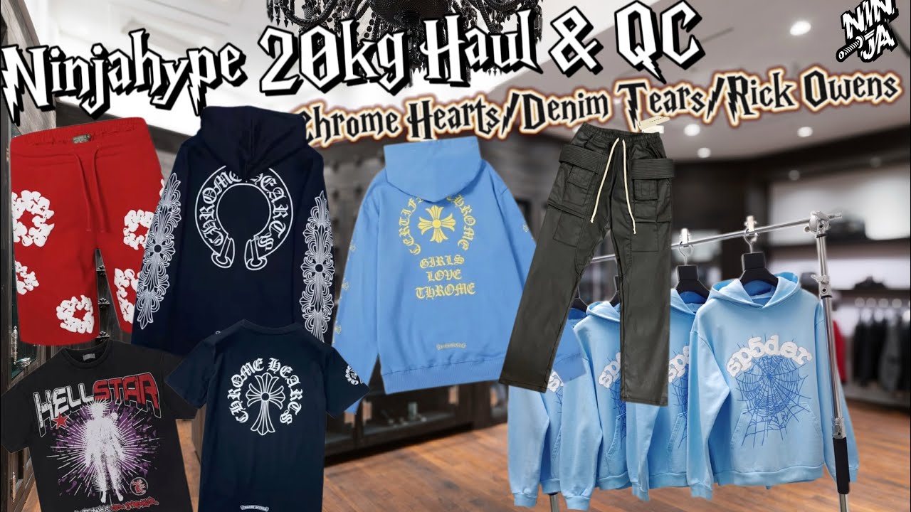 20kg Haul & QC review of chrome hearts hoodie t-shirts, denim