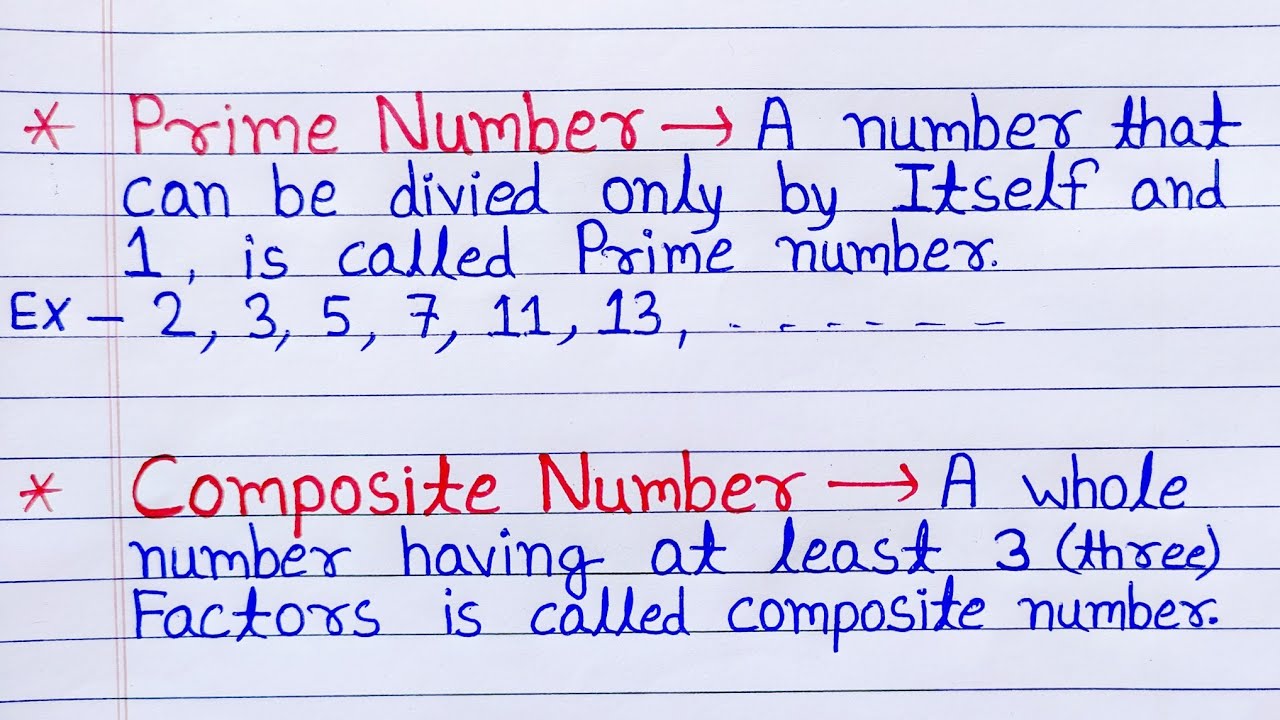 What Is Prime Number What Is Composite Number Prime Number 
