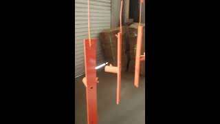 orange crowd control barriers temp fence powder coated RAL 2009 how it looks like