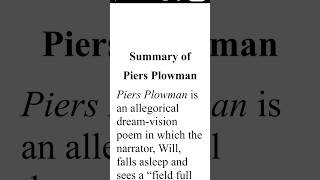Piers Plowman Summary