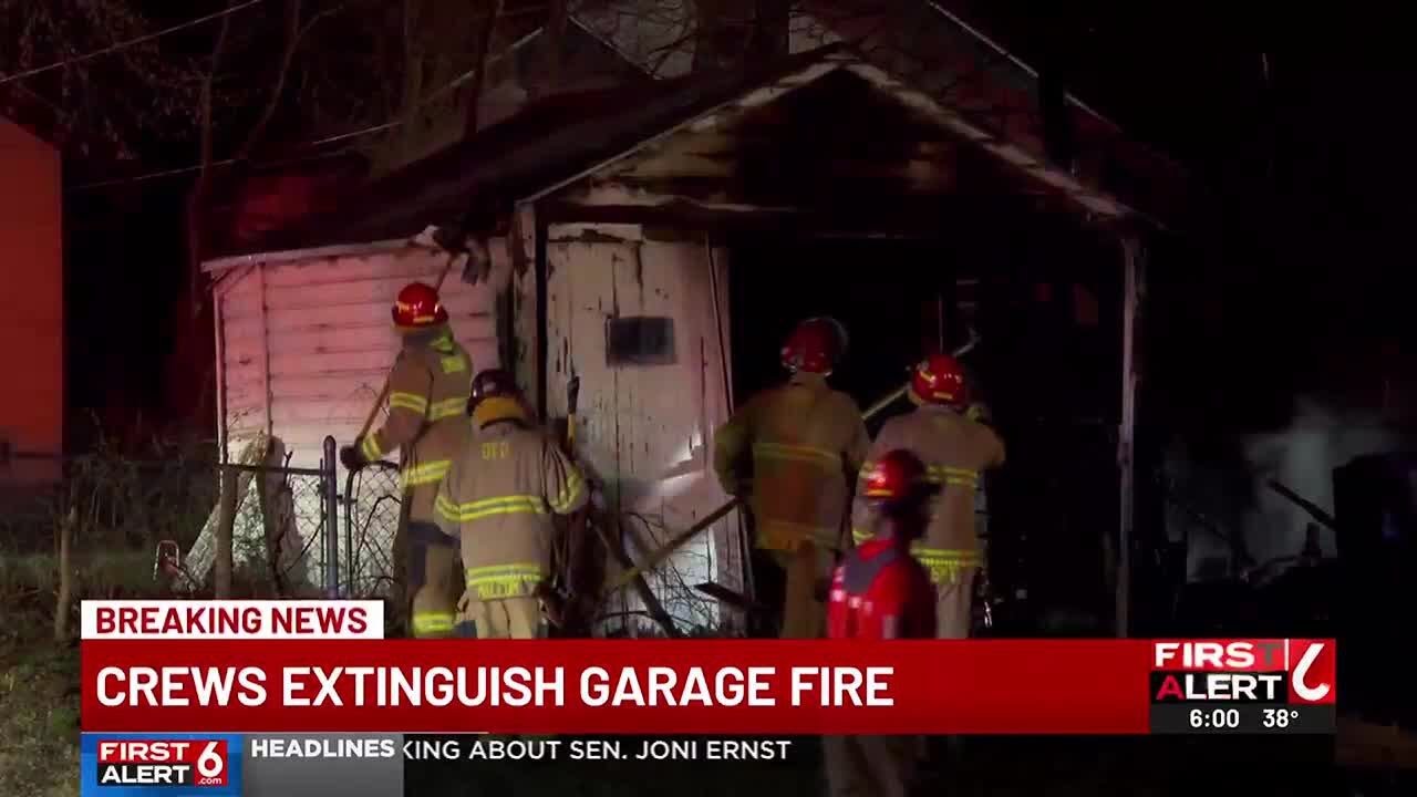 Fire crews fight garage fire at North Omaha home - YouTube
