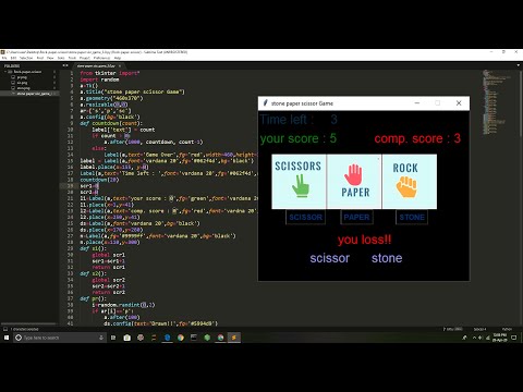 Python tkinter stone paper scissor game || Get the source code
