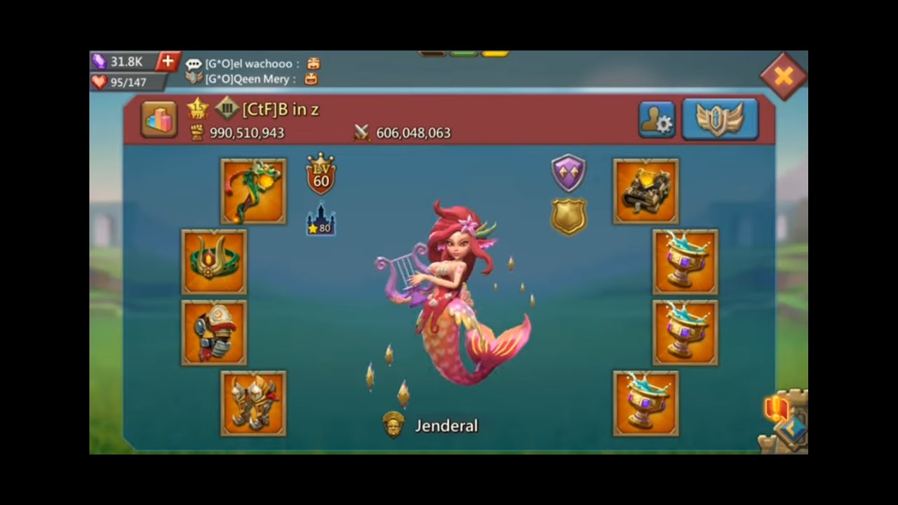 Take rally 2 piece Mythic champ 80 stars with 11 mil troops..lords mobile