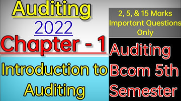 1 Introduction to Auditing Bcom 5th Sem 2 5 15 Marks important question and answers 2022 #qpk #gug