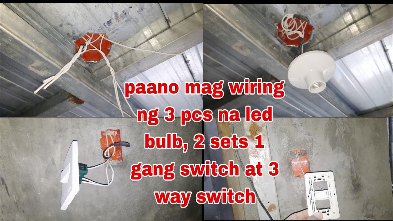 Paano mag wiring ng 3 pcs na ilaw, 2sets na 1 gang  switch at 3 way switch