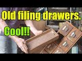 Storage shed cleanout part 64 unboxing vintage hardware  dragging out some cool old filing drawers