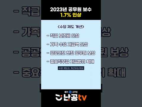 2023년 공무원 봉급 인상률 확정 