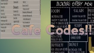 Bloxburg Cafe Menu Code 07 2021 - roblox bloxburg cafe menu