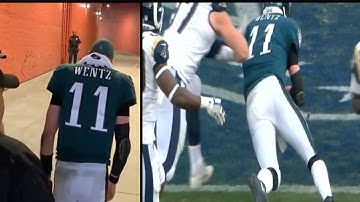 Carson Wentz Suffers a Knee Injury After Big Hit