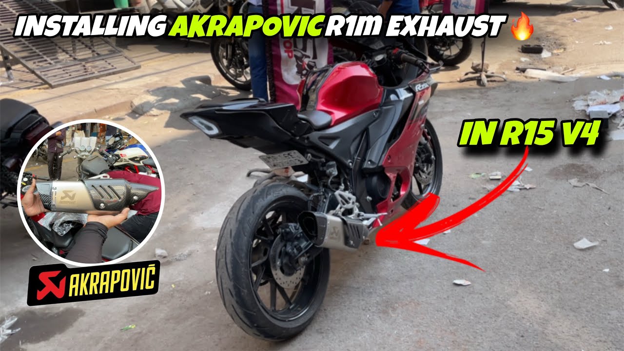 Akrapovic R1M Full Systems Exhaust INSTALLED IN R15 v4🔥 - YouTube