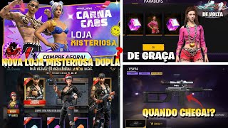 URGENTE! NOVA LOJA MISTERIOSA DUPLA, SKINS E CUBO DE GRAÇA, NOVA ARMA E EVENTOS, NOVIDADES FREE FIRE
