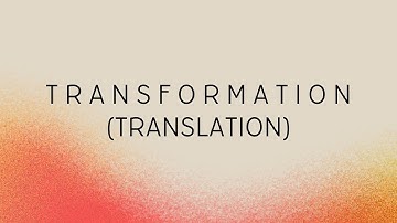 TRANSLATION | TRANSFORMATION | PART 1/8 | OLEVELS 4024 | IGCSE 0580