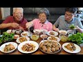 엄마 집밥이 최고~! 콩나물 찌개와 삼겹살 간장조림 (오이지 담그기, 계란 장조림) Bean Sprout Stew Mukbang / Korean Food Recipes