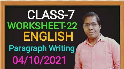 DOE English Worksheet-22 Solution,Class-7, Paragraph Writing,04/010/2021