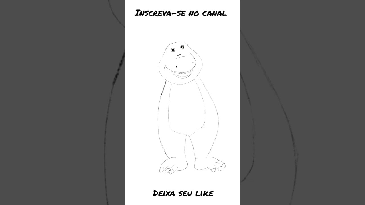 COMO DESENHAR DINOSSAURO ROXO BARNEY! #kidsvideo #viral #shortsviral  #tutorial #kids #shorts 