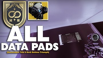All 5 Data Pads Locations - Deep Stone Crypt Raid (Descendant Title & Rock Bottom Triumph)