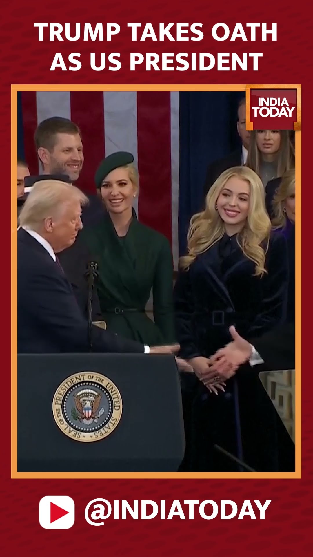 Donald Trump Takes Oath As The 47th Us President #donaldtrump #donaldtrumpoath #shorts #trump