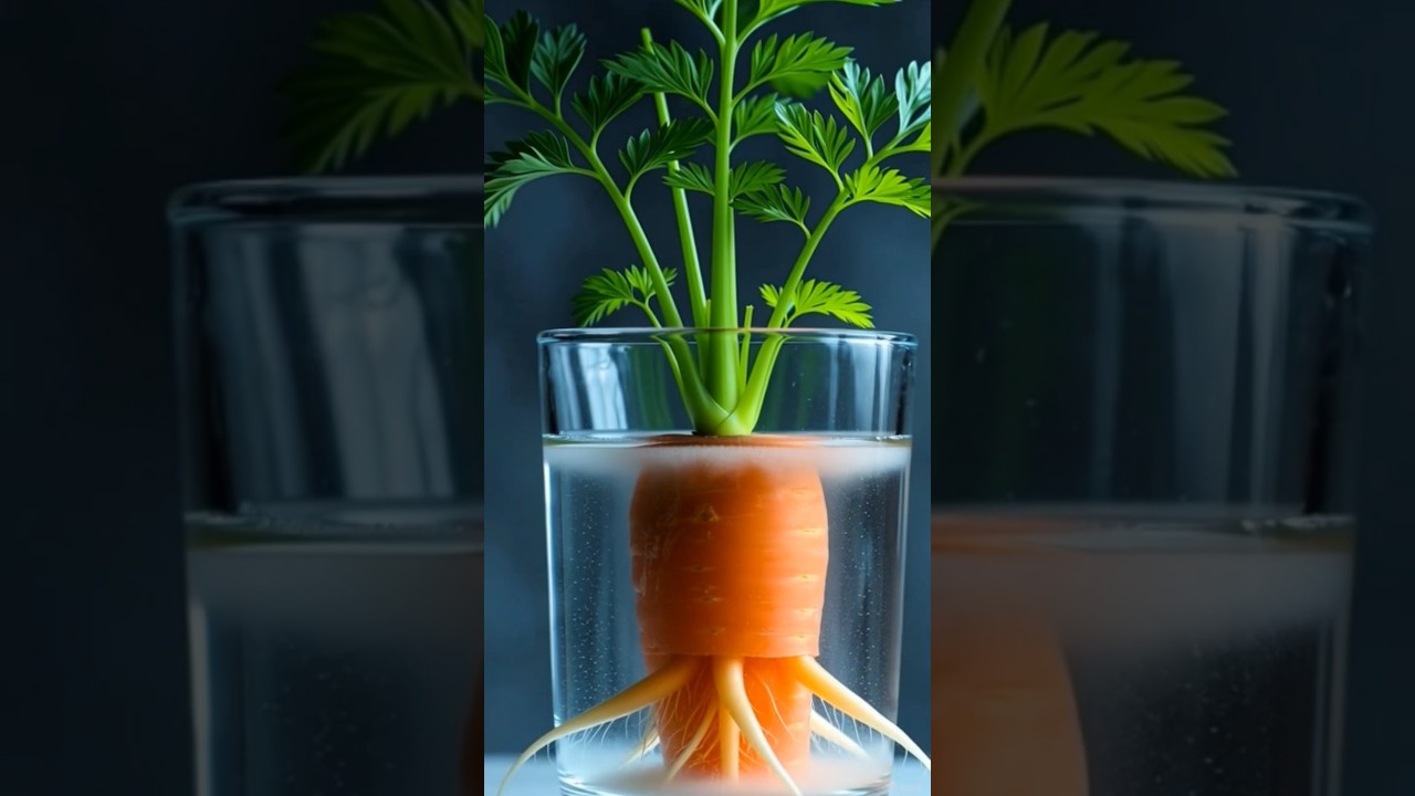 carrot 🥕 growing just in water 💦