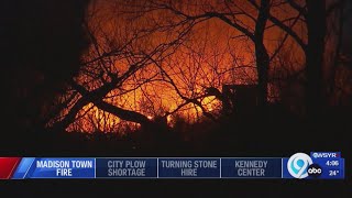 Firefighters battle overnight horse barn fire in Madison County