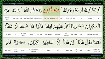 Surah 008 Al Anfal   سورة الأنفال   The Spoils of War, Word by Word Highlighted Arabic+English