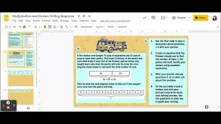 Multiplication and Division Writing Response   Google Slides