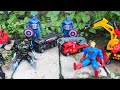 Spiderman Batman Avenger's Police Boat Rescue Mission | School bus , ambulance, police car , hulk