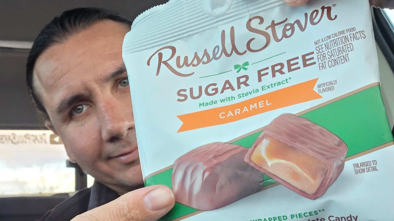 Raw video no cuts or edits. Russell Stover sugar free caramel review.