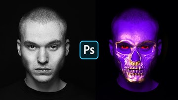 Creating Glowing Skull Blend Cyberpunk Photoshop