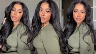 The Most Natural Yaki Straight Glueless Wig! 24inch Affordable wig Ft Nadula Hair