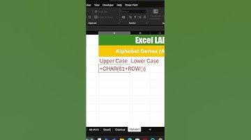 Auto Generate Letters in Excel! #ExcelShorts #ExcelFormulas #AlphabetInExcel #ExcelTips #ExcelLab