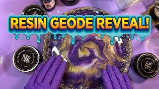 Gorgeous Purple Gold Geode Resin Trays | Satisfying Epoxy Resin Pour  | 677