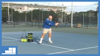 069 Two Handed Backhand Groundstroke Demonstration On Court
