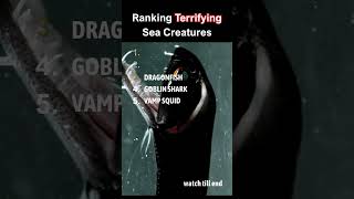 Ranking Terrifying Sea Creatures #ocean #horror #creepy #shark #giantsquid #deep #jumpscare #ranking