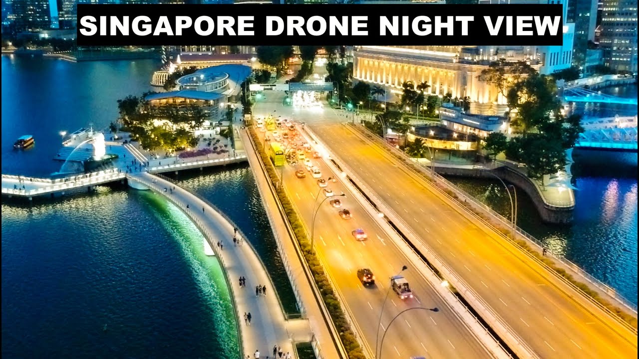 SINGAPORE DRONE NIGHT VIEW AERIAL NIGHT VIEW DJI DRONE CINEMATIC