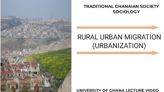 Rural Urban migrations